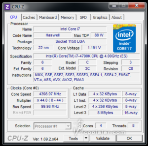 Intel Core i7-4790K CPU-Z
